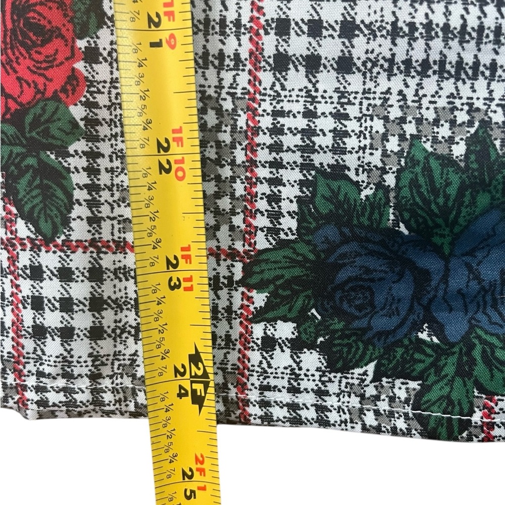 Vintage graphic rose pattern blouse with jabot 1970s medium - Picture 4 of 9